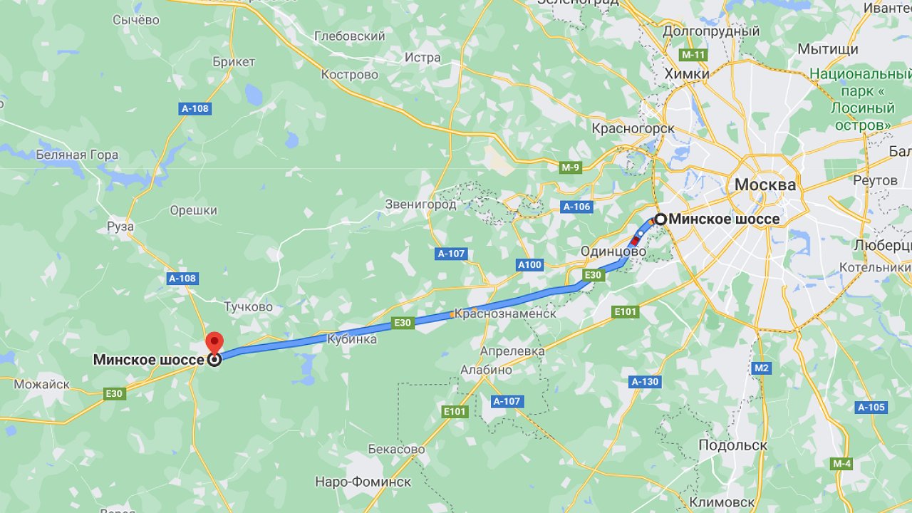 Трасса м1 беларусь карта