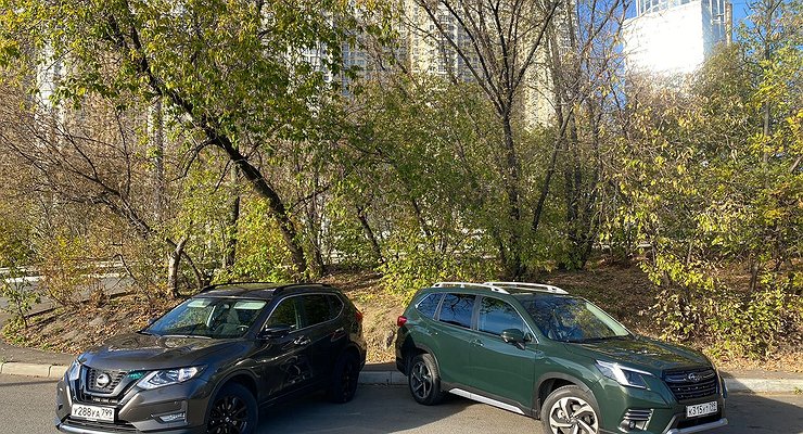 “CVTs” on a topic: Nissan X-Trail and Subaru Forester test drive
