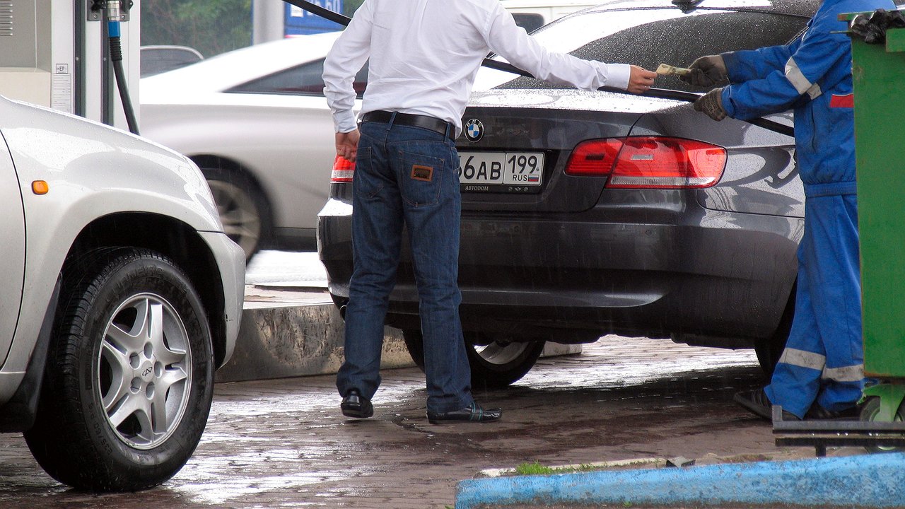 What to do if the gas station is occupied by a car, but the driver is not in it