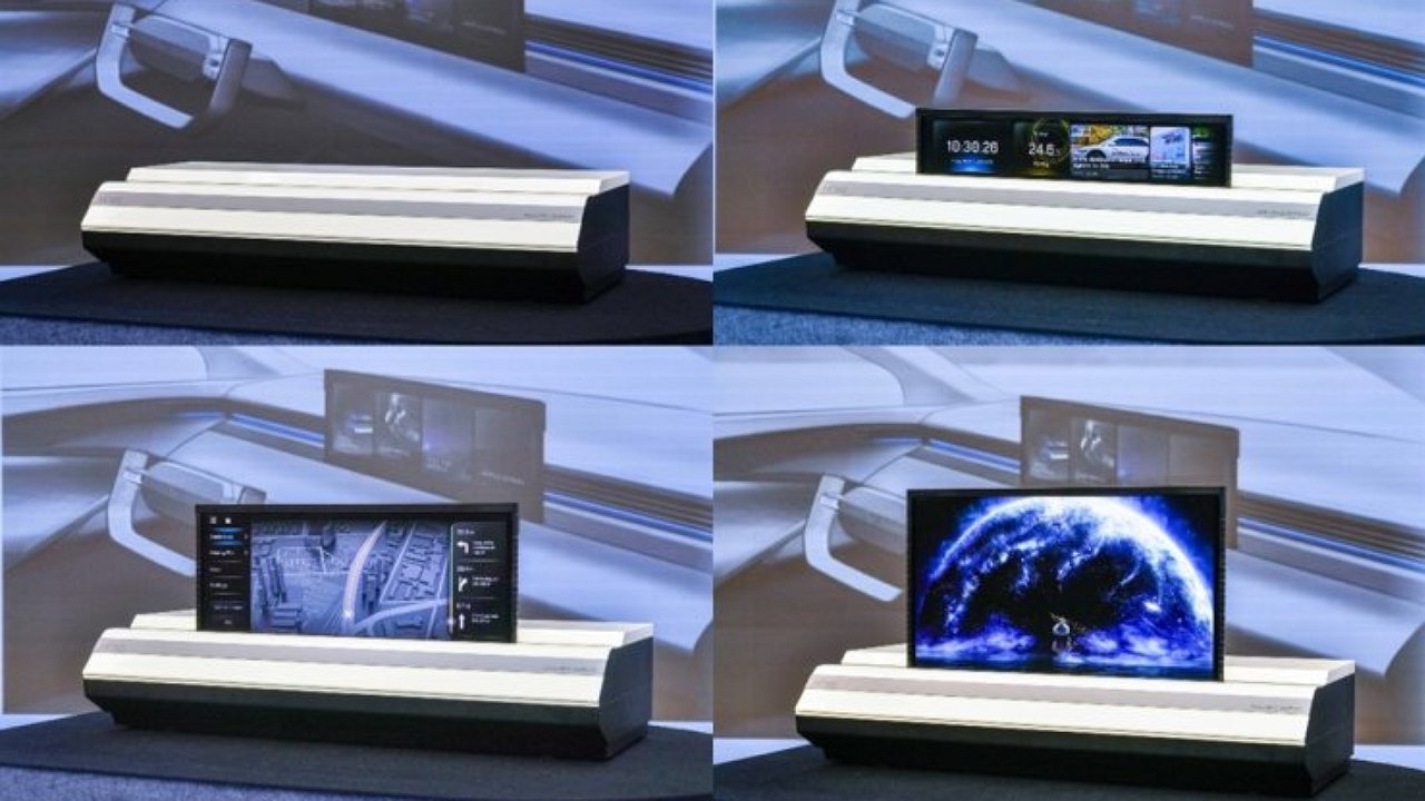 Hyundai has developed a roll-up widescreen screen for the “threshold” of the windshield