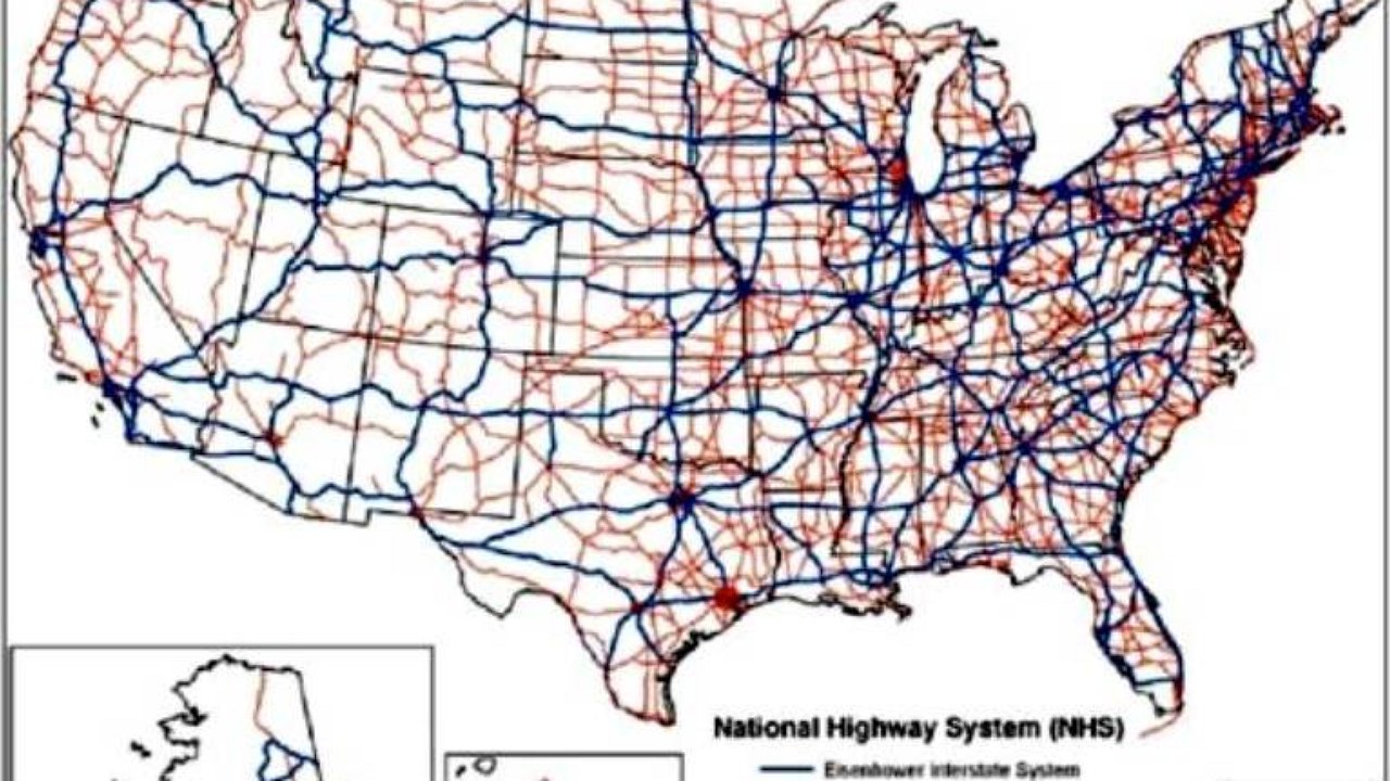 Карта автомобильных дорог сша
