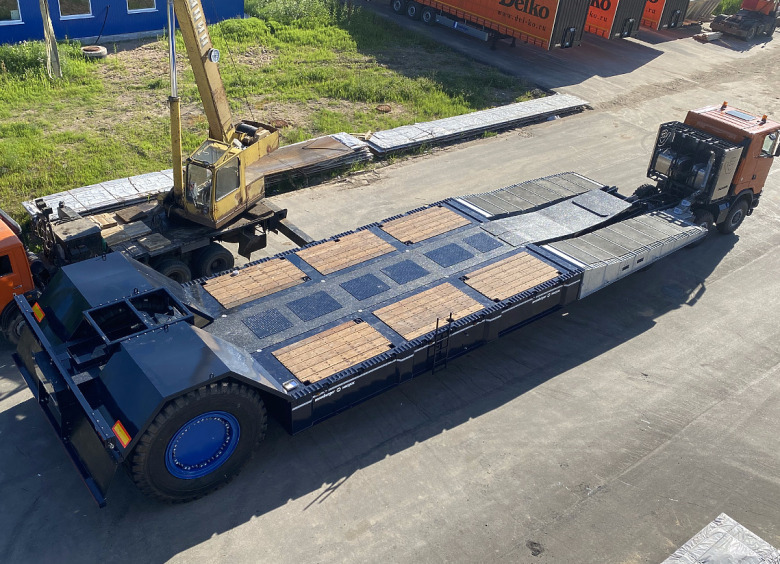 Изображение В России построили одноосный прицеп, способный перевозить 100 тонн