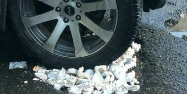 В Барнауле дорогу починили зубами